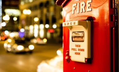 Distância de proteção contra incêndio de alarme de incêndio
